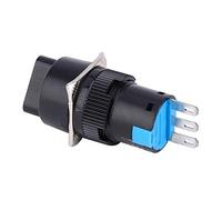 Interruptor de Botón, Selector Redondo, Interruptor de Botón Giratorio, ASY-6 Orificio de Montaje de 16 mm 2 Posiciones 3 Posiciones AC 250V 3A 5PCS(LA16-11X2)
