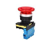 Interruptor de botón tipo hongo LA36M de 22 mm con LED, pulsador momentáneo de reinicio automático, interruptores ROJO/VERDE, 12 V, 24 V, 110 V y 220 V(RED-no led,LATCHING_1NC_220V)