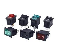 Interruptor de brazo de bote, Microinterruptor basculante KCD1 de 15 mm x 21 mm, 6 A/250 V, 10 A/125 V CA, 2/3/4/6 pines, multicolor, varios tamaños(Black 3Pin,10 PCS)