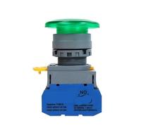 Interruptor de cabeza de hongo FXBY6 de 22mm, botón pulsador iluminado de bloqueo automático momentáneo 1NO1NC 10A 12V 24V 220V