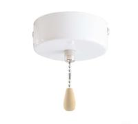 Interruptor de cable de techo blanco para luz de baño, ducha, habitación húmeda, accesorio de plástico ABS con cadena de extensión de 1,5 m, 80 mm