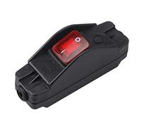 Interruptor de cable en línea de encendido/apagado negro y rojo de 30 A, 220 V, tipo de conexión de tornillo para luz de escritorio