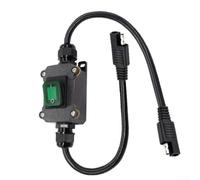 Interruptor de cable SAE impermeable IP67 de 12 V-24 V con LED, interruptor en línea de 20 A para barco para caravana jardín, extensión de 14 AWG (verde)