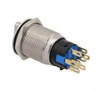 Interruptor de cierre de resistencia industrial de 19 mm de diámetro, diseñado para soportar condiciones duras con métricas de rendimiento fiables (verde)