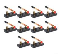 Interruptor de circuito de 10 piezas, interruptor de doble polo para experimentos en el aula, reinicio manual, protector de sobrecarga térmica, kit de educación física, laboratorio escolar, negro