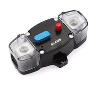 Interruptor de circuito de reinicio manual de 12-24 voltios CC con soporte de fusibles estéreo para RV, uso marino y automotriz, cuenta con alta sensibilidad y construcción impermeable, soporta 50A