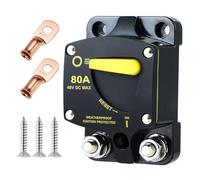 Interruptor de circuito de reinicio manual para sistema solar de 12 V-48 V CC y aplicaciones marinas, encendido impermeable protegido con terminales de 5/16 a 18 para cable de hasta 10 AWG, opciones