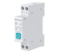Interruptor de circuito inteligente 1P+N para aplicación Tuya Smart Life, control remoto por aplicación y asistente de voz, función de temporizador/cuenta atrás/bucle, almacenamiento de apagón, 10