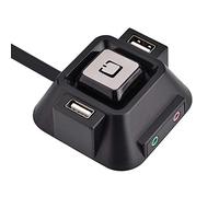 Interruptor de computadora de Escritorio, Caja de computadora de Escritorio Interruptor Puertos USB Dobles Fuente de alimentación de Voltaje Suministros Encendido/Apagado Restablecimiento Botón de