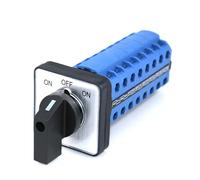 Interruptor de conmutación giratorio universal SZW26/LW26-20 de 3 posiciones, 8 fases, 32 terminales, encendido-apagado-encendido, 20 A, 660 V, panel de 64 x 64 x 48 mm(ON OFF ON 48X48mm)