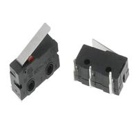 Interruptor de contacto de cobre de 5 A, 125/250 V, interruptor de límite, sin contacto NC, interruptor de botón rápido con varilla de arco de rodillo de 2/3 pines(Right foot With rod,10PCS)