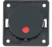 Interruptor de control berker integro 2 polos lente roja led negro brillante