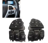 Interruptor de control de crucero para volante compatible con Ford Explorer MKX con botones izquierdo y derecho, OEM BT4T-9E740-AFW y BT4T-9E740-CFW