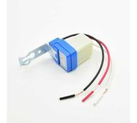 Interruptor de control de luz AS-10 para farolas de 12 V, sensor crepuscular automático con alcance de 10 m, interruptor resistente a la intemperie para jardín y patio, color azul y blanco