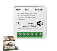 Interruptor de control de luz WiFi, interruptor de fusible automático con función de temporizador, botón inteligente, para el hogar, dormitorio, salón, ventilador, calentador de agua,