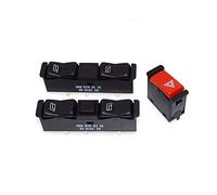 Interruptor de Control de Ventana Interruptor del elevalunas eléctrico izquierdo y derecho Amp intermitente de emergencia Interruptor de ajuste for el Mercedes-Benz W122 W123 W128 W126 W201 190 300 38