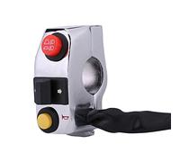 Interruptor de Control del Manillar Qiilu Interruptores de Montaje de Manillar de Motocicleta con 3 Funciones para Motocicleta con Manillar de 7/8 Pulgadas (22 mm) de diámetro Color Plata