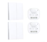 Interruptor de control remoto autogenerador inalámbrico, controlador de luz sin batería para uso en interiores y exteriores, carcasa ABS impermeable, instalación para iluminación (2-2)