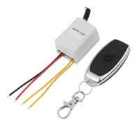 Interruptor de control remoto de relé inalámbrico CC 4V-12V con receptor y transmisor de 1 botón, tecnología de código de aprendizaje para un fácil emparejamiento, señal fuerte a través de paredes y
