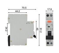 Interruptor de corriente residual 230V 16A RCBO Tipo A Disparo rápido para protección contra sobrecargas y cortocircuitos