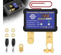 Interruptor de desconexión de la batería con mando a distancia 12v 240A con indicador de tensión LED Interruptor antirrobo para coche, autocaravana, ATV, camión, marina