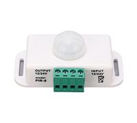 Interruptor de detección Corporal, Interruptor de detección de Movimiento infrarrojo de Tiempo de retardo, Controlador de Sensor de Movimiento Blanco 6A 12 24V para instalación en (Blanca)