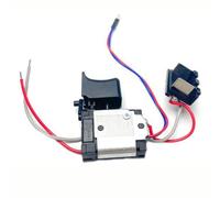 Interruptor de disparador de taladro eléctrico inalámbrico, controlador de velocidad de botón con luz LED para herramientas eléctricas, pieza de repuesto de metal negro 41 x 62 x 27 mm