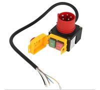 Interruptor de dispositivo ABJT KOA7, interruptor de máquina, 380/400 V, trifásico, con cable e inversor de fase, incluye tapa de parada de emergencia combinada.