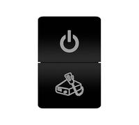 Interruptor de doble pulsador, luz naranja y blanca, 12 V, compatible con Toyota 4 Runner, Carolla, Hilux, Prado, Landcruiser, RAV4, HiAce.(POWER RADIO)