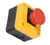 Interruptor de Emergencia Rojo con Carcasa de Plástico de 660 V y 10 A, Señal de Botón de Emergencia, Interruptor de Botón Pulsador de Seta de Parada de Emergencia, Compacto y