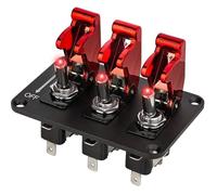 Interruptor de encendido/apagado de panel de interruptor de coche 12v 20A x3 para punto de carrera rojo