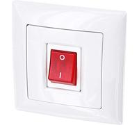 Interruptor de encendido/apagado iluminado UP para calentador de agua instantáneo, marco + inserto empotrado + tapa (serie G1 blanco puro)