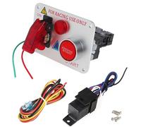 Interruptor de encendido con botón pulsador de arranque de motor de coche de carreras, LED rojo de 12 V, interruptor de palanca de panel Interruptor Basculante Botonera Elevalunas