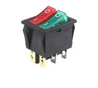 interruptor de encendido, Interruptor basculante, KCD6 KCD8 for barco 16A 250V AC 20A 125V 6 pines con lámpara ON-OFF Multicolor(Red Green)