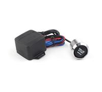 Interruptor de encendido Kit de interruptor botón arranque motor coche, luz LED azul, universal, 12 V, accesorios para automóvil