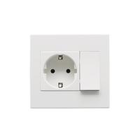 Interruptor de enchufe de pared de 16A, interruptor basculante de luz, interruptor de botón pulsador, 1 entrada, 1 vía, encendido/apagado, 250V, Panel de PC Modular de Color blanco, 86*92mm