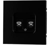Interruptor de enchufe de pared estándar europeo 250 V 16 A acabado negro panel de 80 mm para instalación eléctrica en interiores (AI)