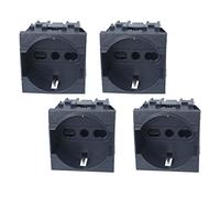 Interruptor de enchufe Serie Frutti, compatible con Bticino Living Light Negro (4 unidades enchufe Schuko)