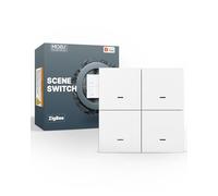 Interruptor de Escenas Inalámbrico ZigBee, Switch Inteligente de 4 Botones (Necesita un Hub ZigBee Tuya), Control por Pulsación Simple/Doble/Mantener para 12 Escenas, Compatible con Smart Life