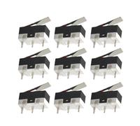 Interruptor de final de carrera for impresora 3D, con botón pulsador, parada final, microinterruptores momentáneos, 3 pines, 1A, 125V, CA, SPDT, NO NC, for ratón(10pcs)