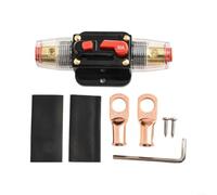 Interruptor de fusibles en línea automático con interruptor manual de reinicio manual, lengüetas de alambre, tubo termorretráctil para protección del sistema de 12 V 24 V CC en vehículos y barcos (50