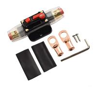 Interruptor de fusibles en línea con lengüetas de alambre de reinicio manual, tubo termorretráctil para uso de 12 V 24 V CC en aplicaciones eléctricas de vehículos, marinas y todoterreno (60 A)