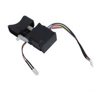 Interruptor de gatillo de repuesto compatible con taladro eléctrico inalámbrico Dayi 2106 sin escobillas, cuenta con luz integrada y materiales plásticos de metal, longitud de línea de aproximadamente