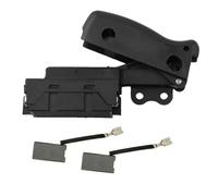 Interruptor de gatillo de repuesto y cepillo de carbono para sierra ingletadora DEWALT DW708 153609-00 381028-02, compatible con modelos de corte cruzado tipo 3 y 4, solo juego de 3 piezas