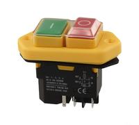 Interruptor de herramienta eléctrica electromagnético KLD28A botón 5 Pin nominal AC250V 16A con cubierta impermeable de PVC y protección de apagado para máquinas industriales