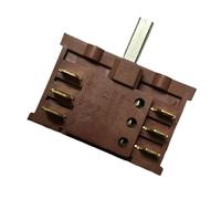 Interruptor de horno de CA de 16 A T150 de 11 pines y 6 pines, perilla de calentador eléctrico de 4/6 posiciones, interruptor selector giratorio, interruptor de control de temperatura de 250 V(Black)