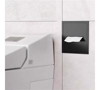 Interruptor de inodoro empotrado de acero inoxidable 304 de alta calidad, impermeable y a prueba de humedad, soldadura sin costuras, 3 estilos para baño de hotel y hogar (negro, 200 x 200 x 125 mm)