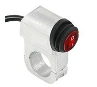 Interruptor de intermitentes Interruptores De Aleación De Aluminio Para Motocicleta Interruptor Faro Delantero 7/8" 22 Mm 3 Cables Con Luz Roja Botón Parada Del Motor 12 V 16 A