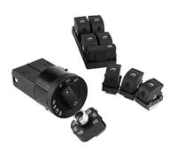 Interruptor de la ventana del espejo de la linterna Aramox, 6pcs Kit de interruptor de control maestro de la ventana del espejo del faro del coche para B6 B7 2002-2008