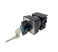 Interruptor de leva cambio rotatorio 3 posiciones con llave, 2 polos, 690 V, 20 A, circuito control selector, doble potencia YMW42S-20/2